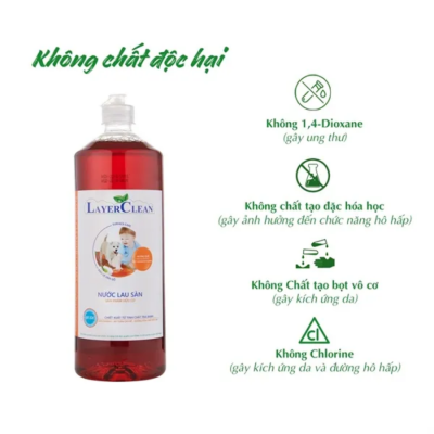 Nước lau sàn hữu cơ Layer Clean tinh chất trà xanh 